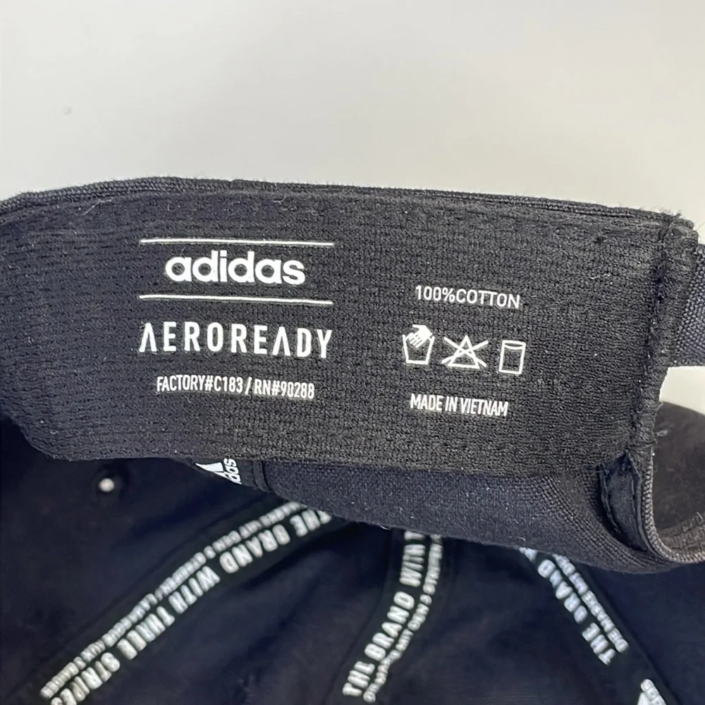 Adidas AeroReady 100% cotton‎ black baseball hat cap. Adjustable slide back.
